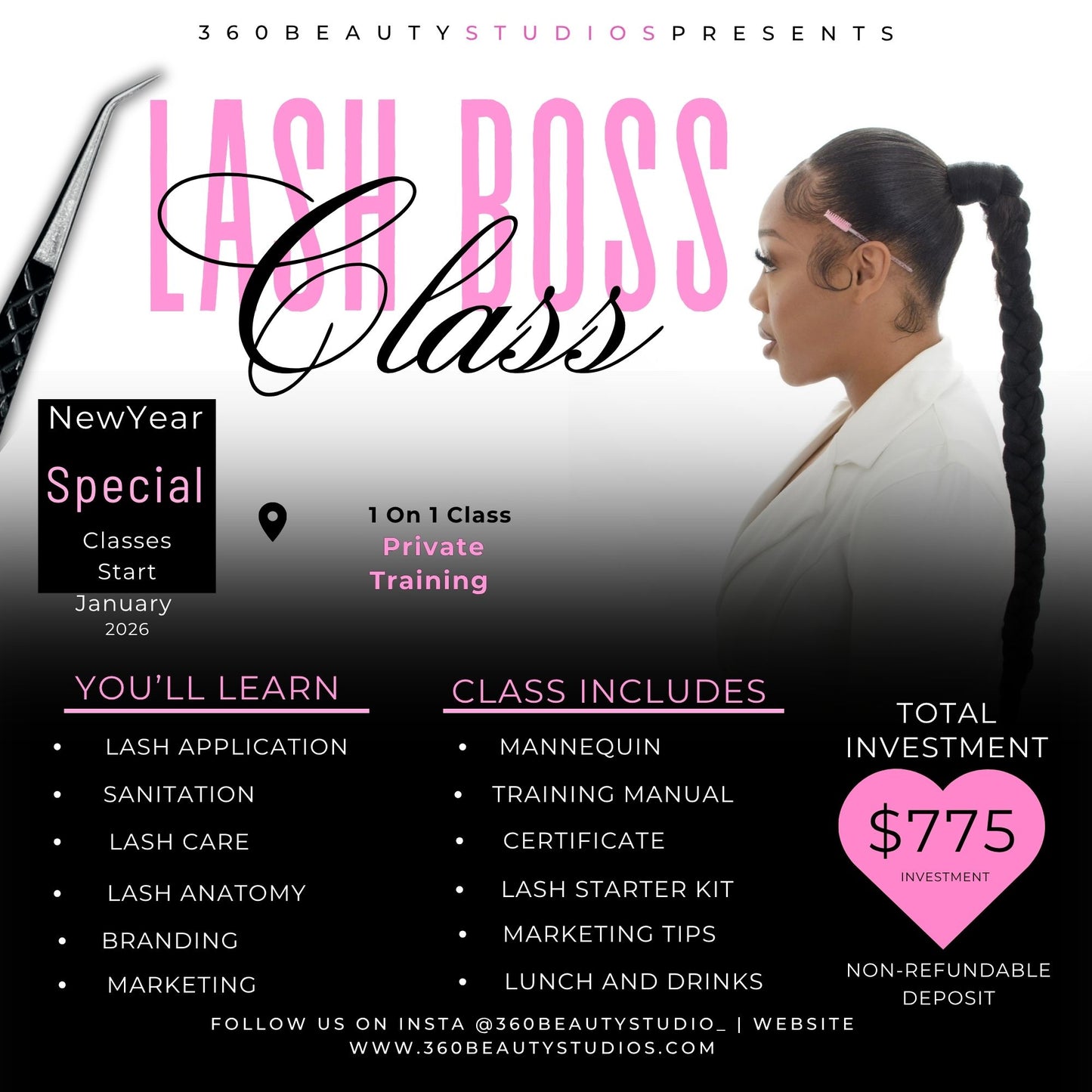 2 Day Lash Mastery 1:1 Course ( Classic, Hybrid, Volume Sets )